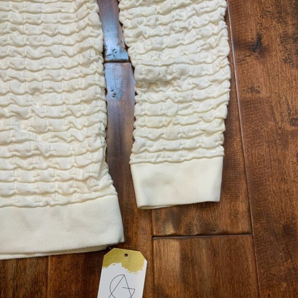 Versace White Textured Gathered Thin Knit Turtleneck Sweater, Size XL - Picture 4 of 8